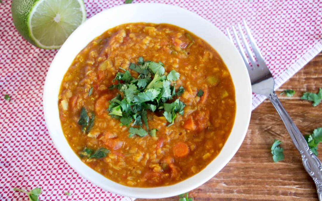 Curry de lentejas vegetariano